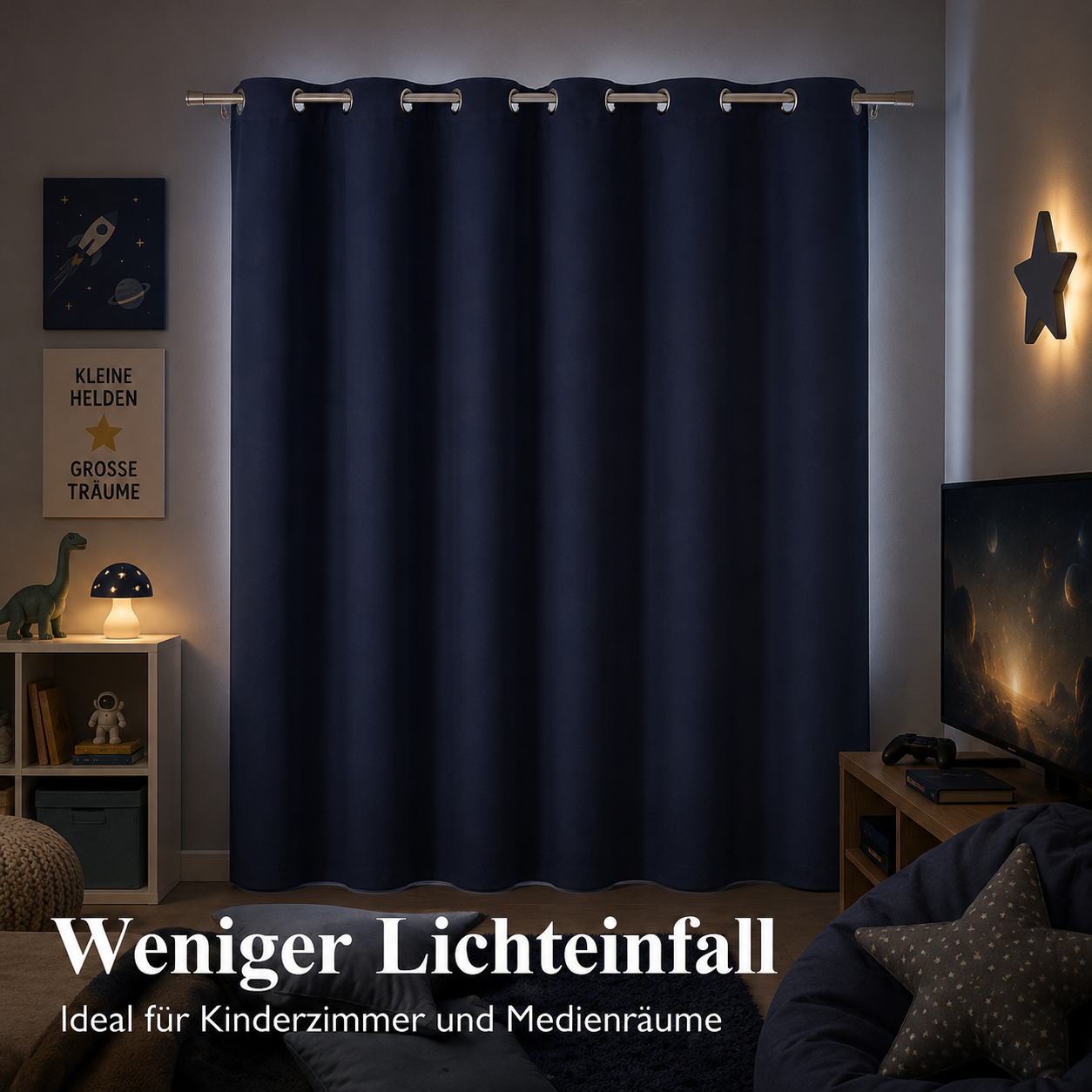Verdunkelungsvorhang blickdicht mit weichem Fall für Schlafzimmer