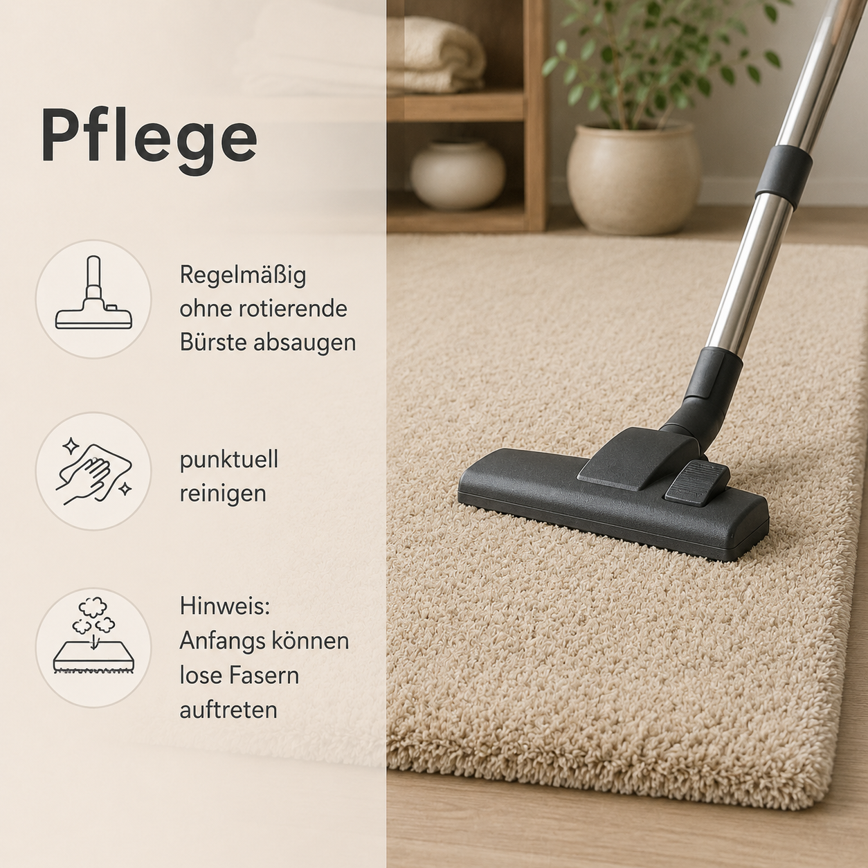 Hochflor Teppich weich in Uni Optik für gemütliche Zonen