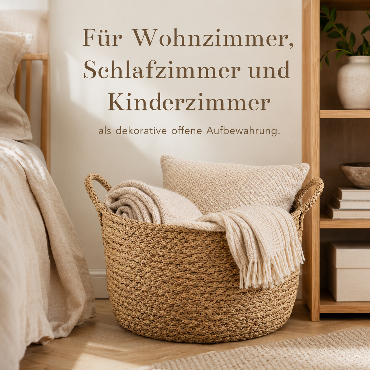 Seegras Aufbewahrungskorb handgeflochten für Regale und Decken