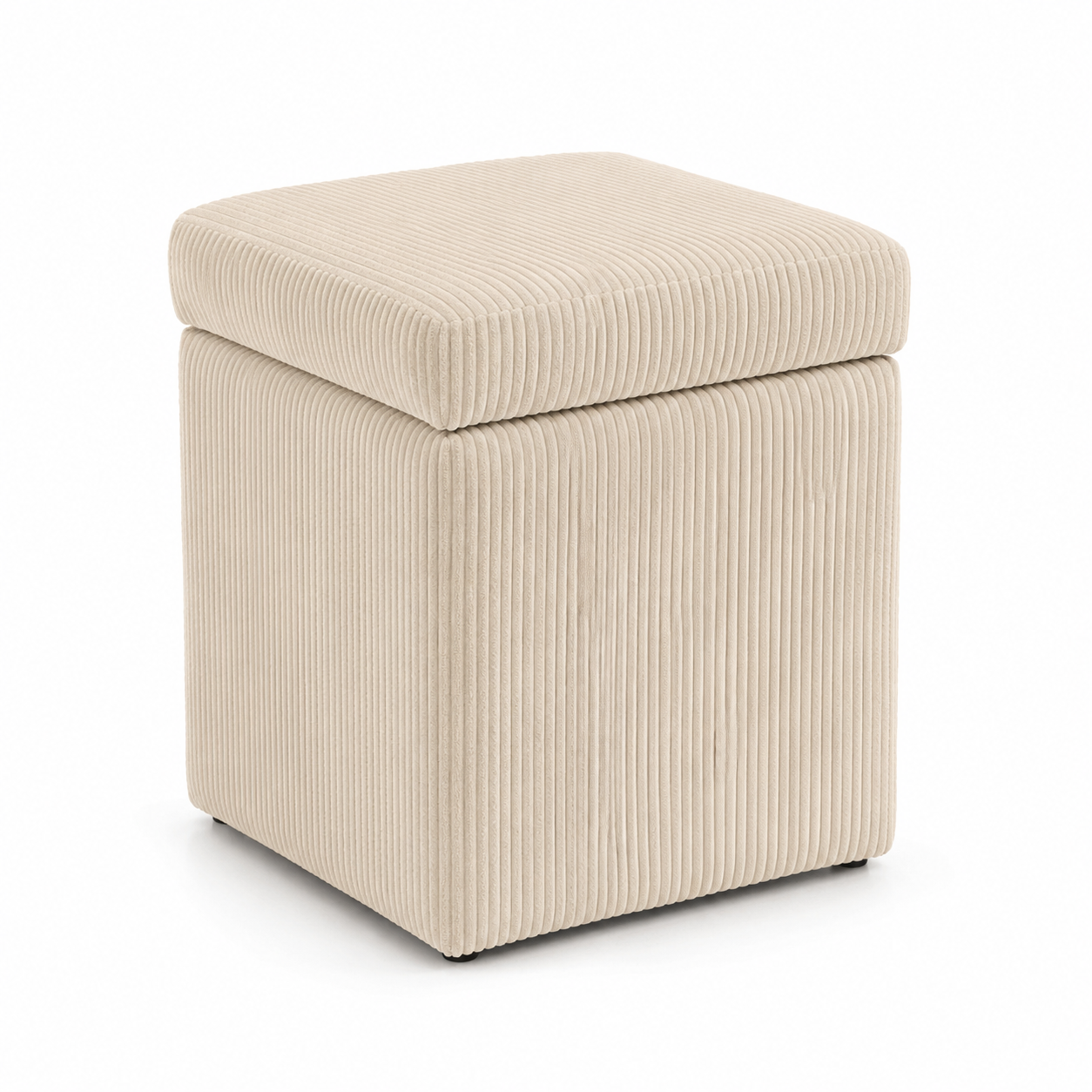 Sitzhocker mit Stauraum und weichem Cordbezug
