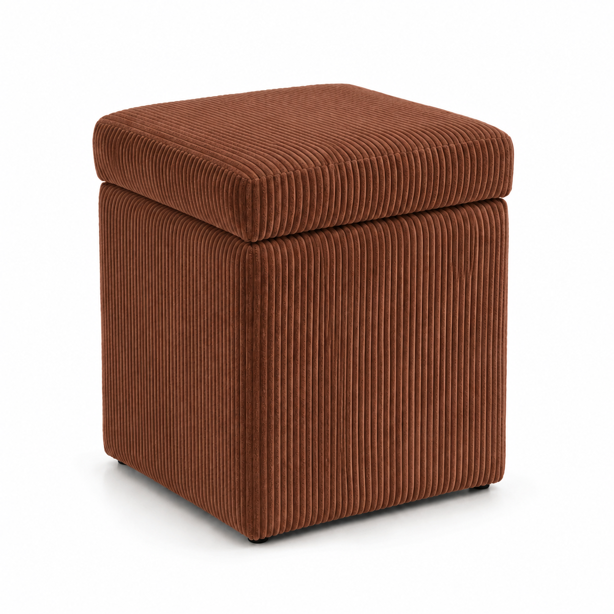 Sitzhocker mit Stauraum und weichem Cordbezug