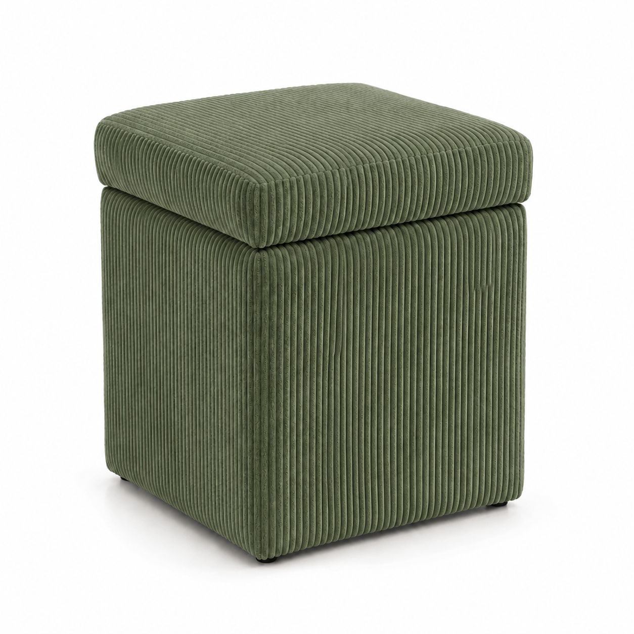 Sitzhocker mit Stauraum und weichem Cordbezug