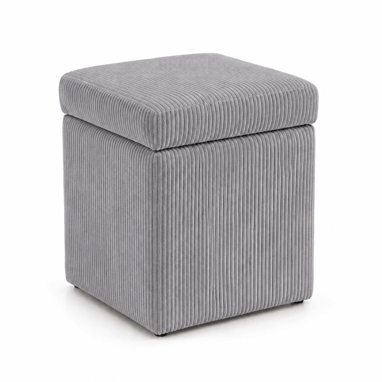 Sitzhocker mit Stauraum und weichem Cordbezug