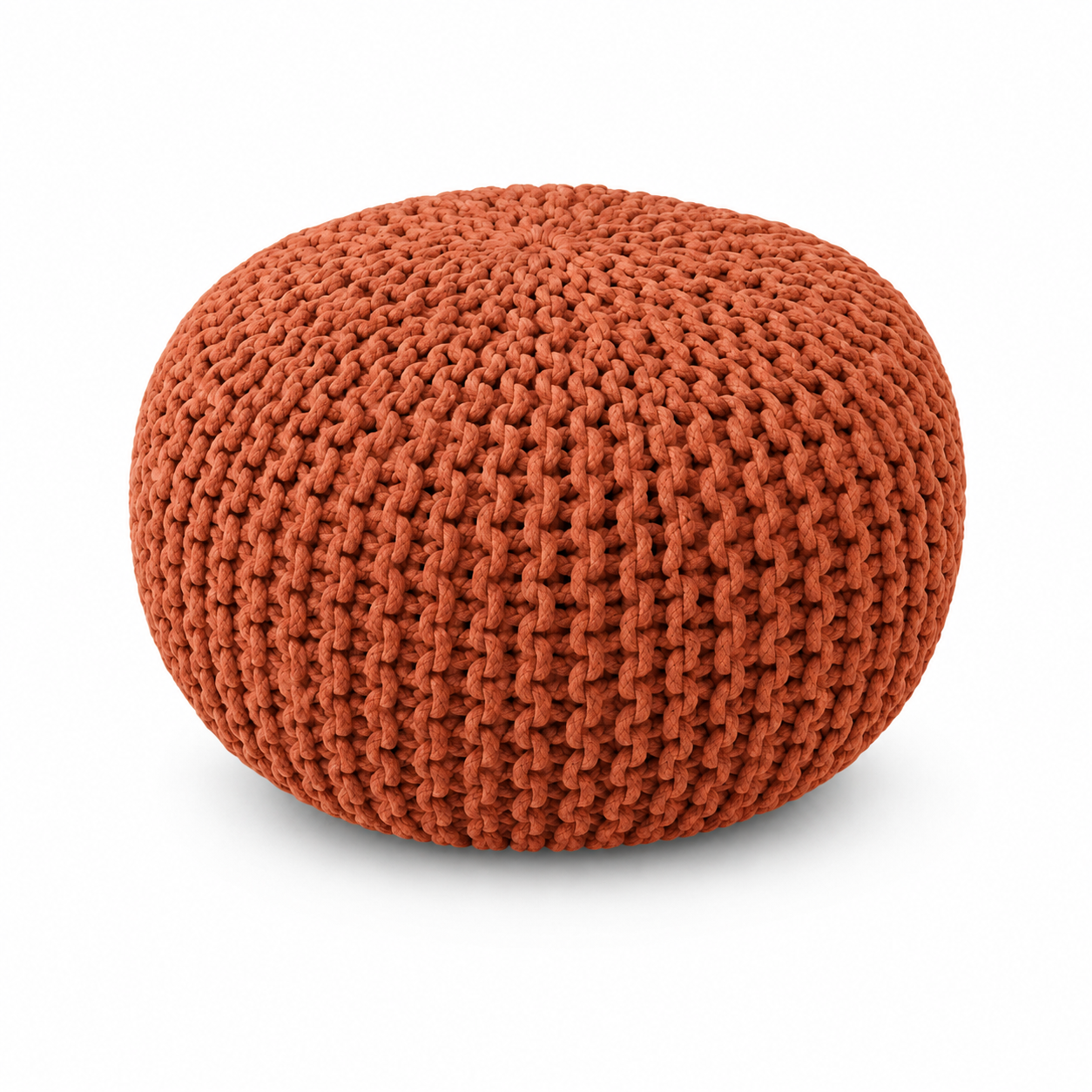 Strick Pouf rund für flexible Sitzplätze und Fußablage