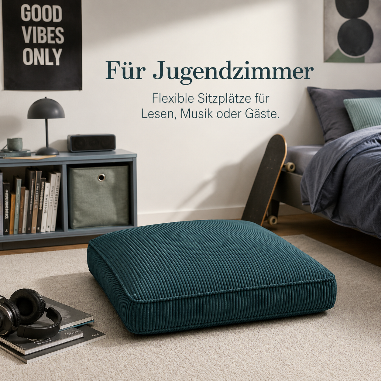 Cord Bodenkissen groß für Lounge Ecken und Gäste