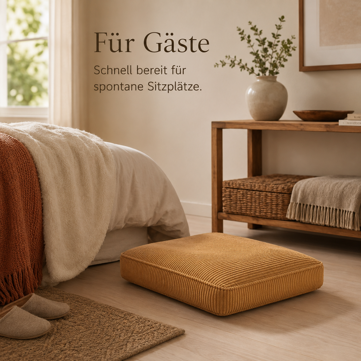 Cord Bodenkissen groß für Lounge Ecken und Gäste