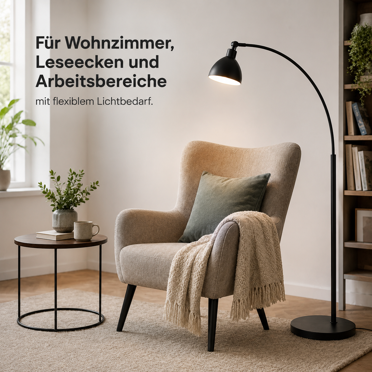 Bogen Stehleuchte mit verstellbarem Schirm für Sofa und Lesesessel