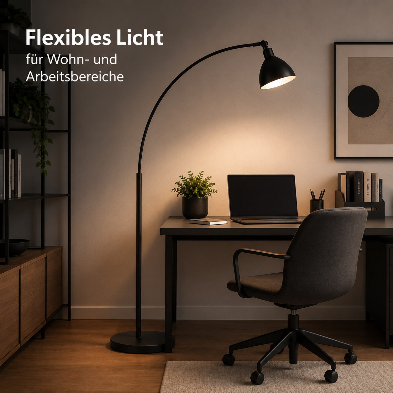 Bogen Stehleuchte mit verstellbarem Schirm für Sofa und Lesesessel
