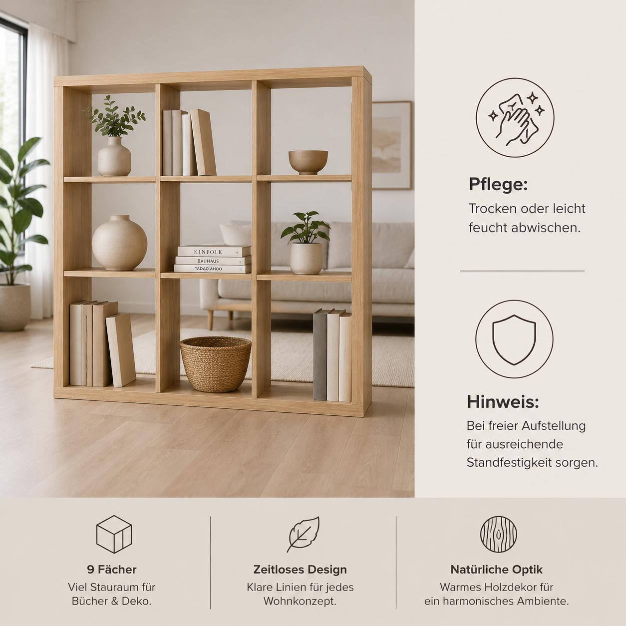 Raumteiler Regal offen für Homeoffice und Wohnbereiche