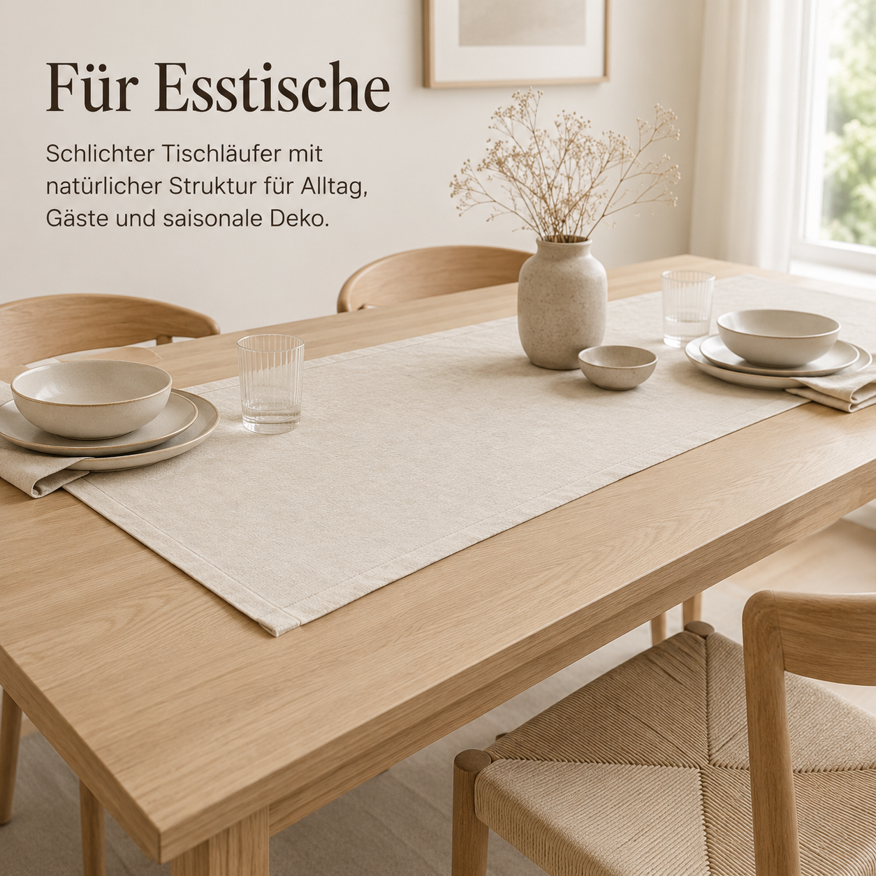Leinenoptik Tischläufer mit strukturierter Oberfläche für Esstische