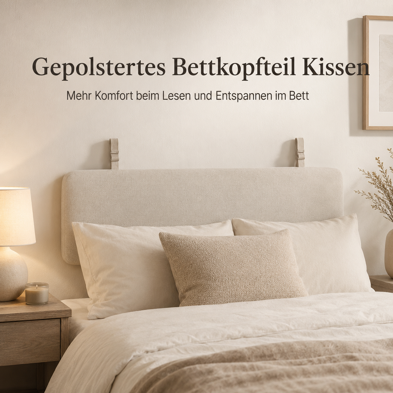 Gepolstertes Bettkopfteil Kissen mit Wandriemen für gemütliche Betten