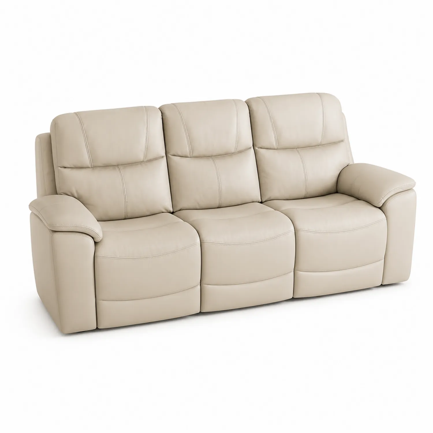 3-Sitzer Sofa Beige Leder 210x95x100cm
