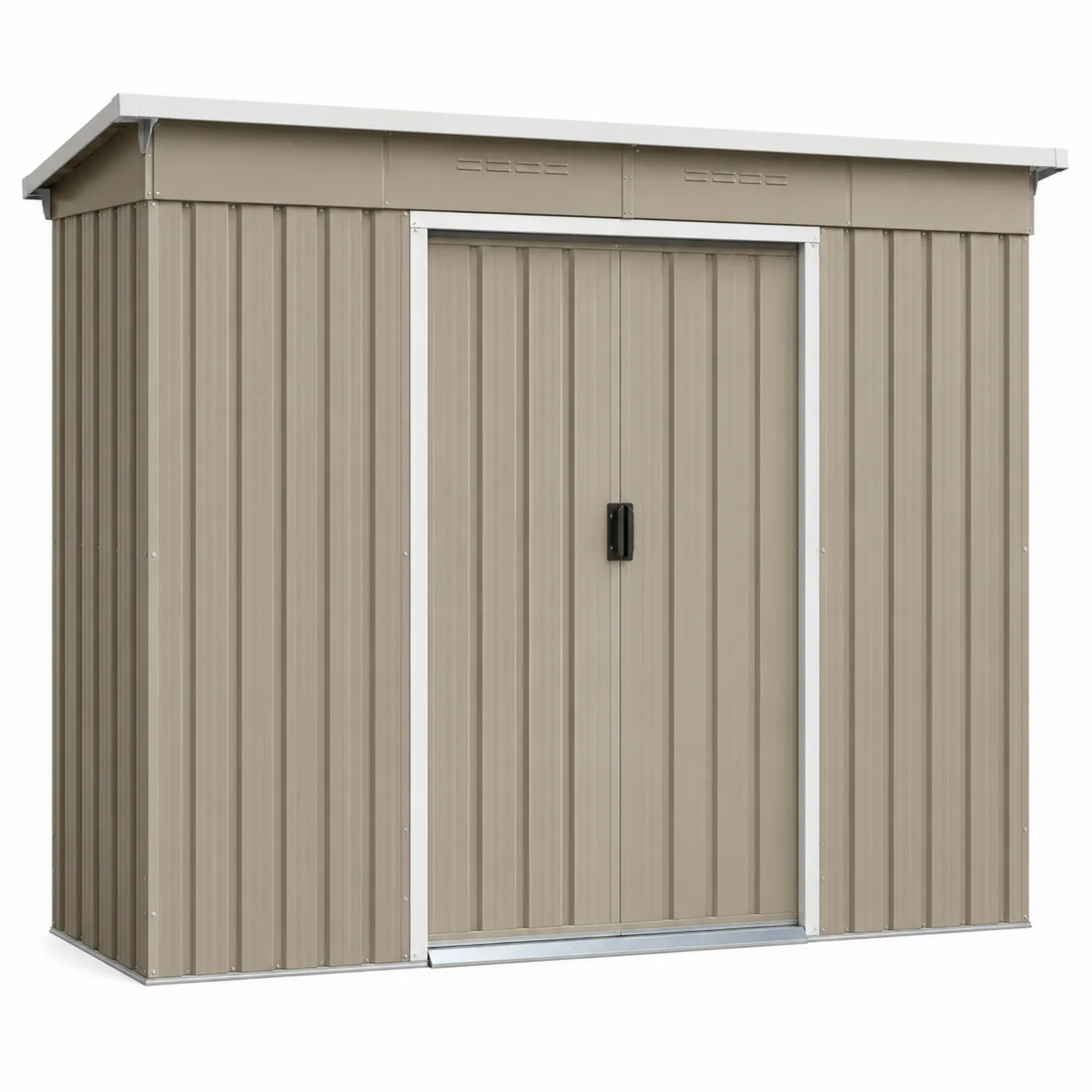 Metallschuppen Beige Giebeldach 213x130x173cm
