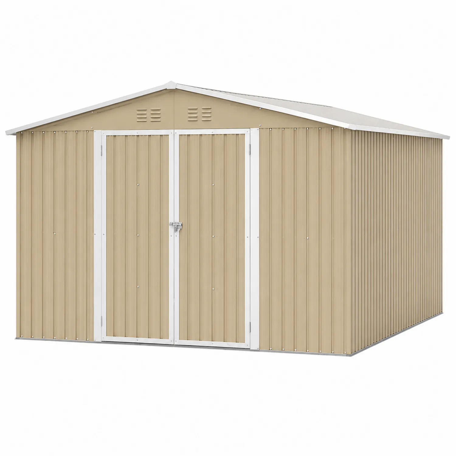 Metallschuppen aus verzinktem Stahl Beige 257x205x178 cm
