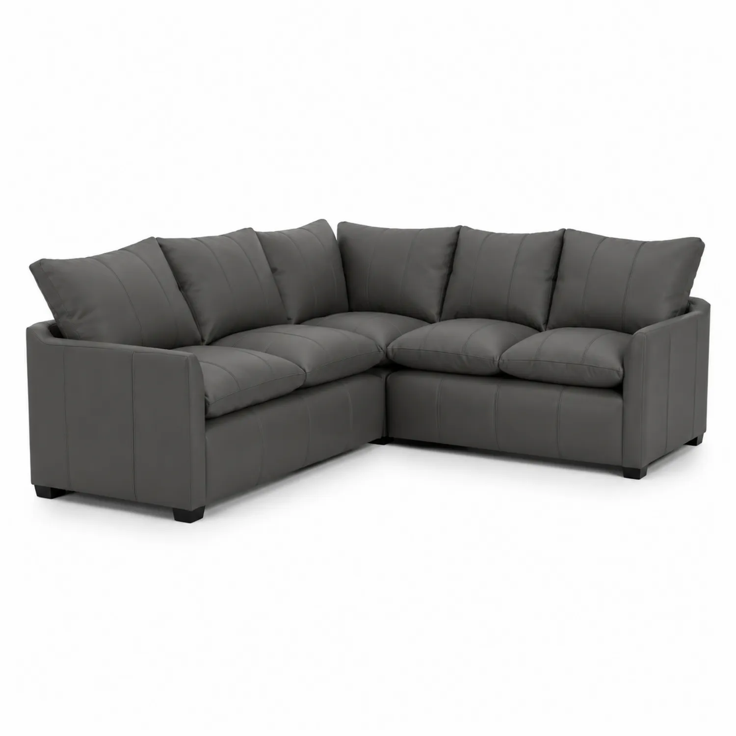 Ecksofa L-Form Dunkelgrau Kunstleder