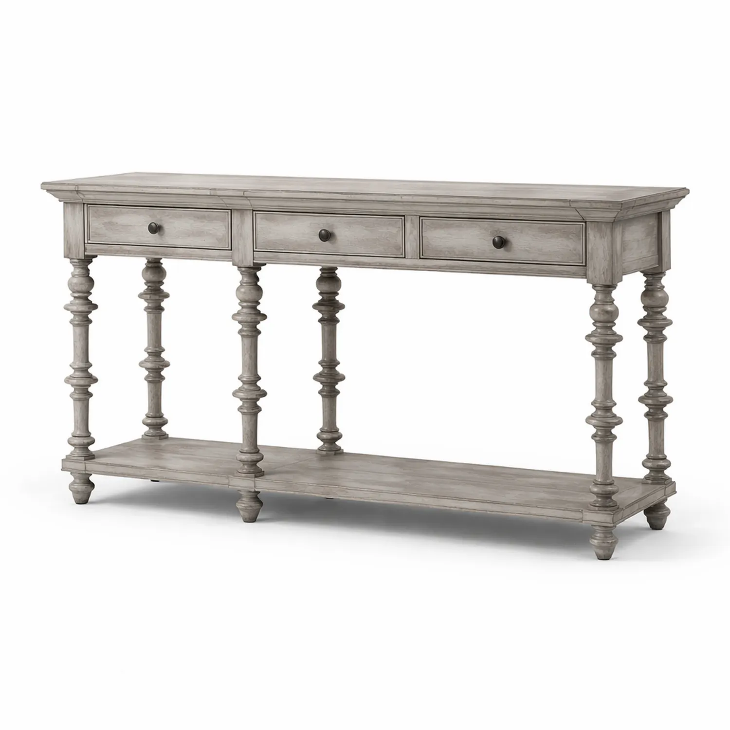 Konsolentisch Holz Grau 140x40x90cm