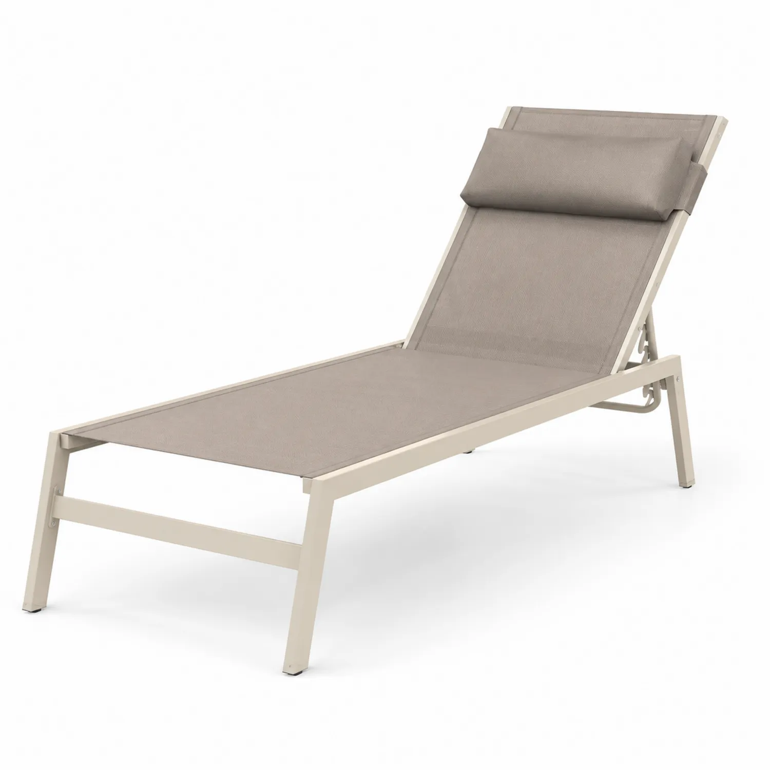 Outdoor-Liege Aluminium Beige 200cm