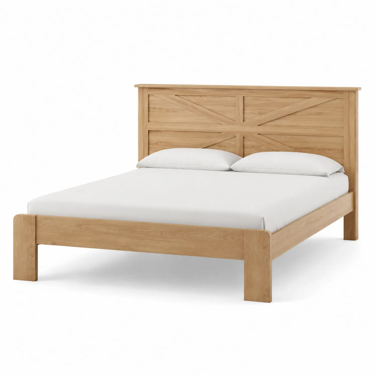Doppelbett aus Eichenholz mit Kopfteil 200x160 cm