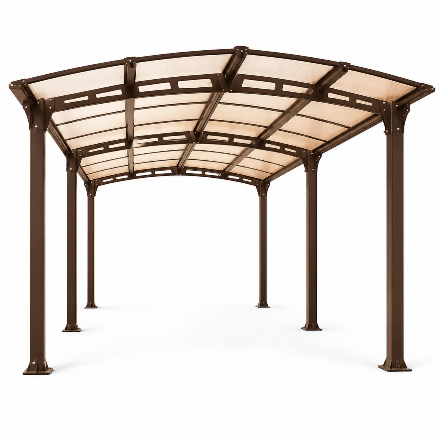 Carport Aluminium Polycarbonat Dach Braun Beige 600x300x250cm