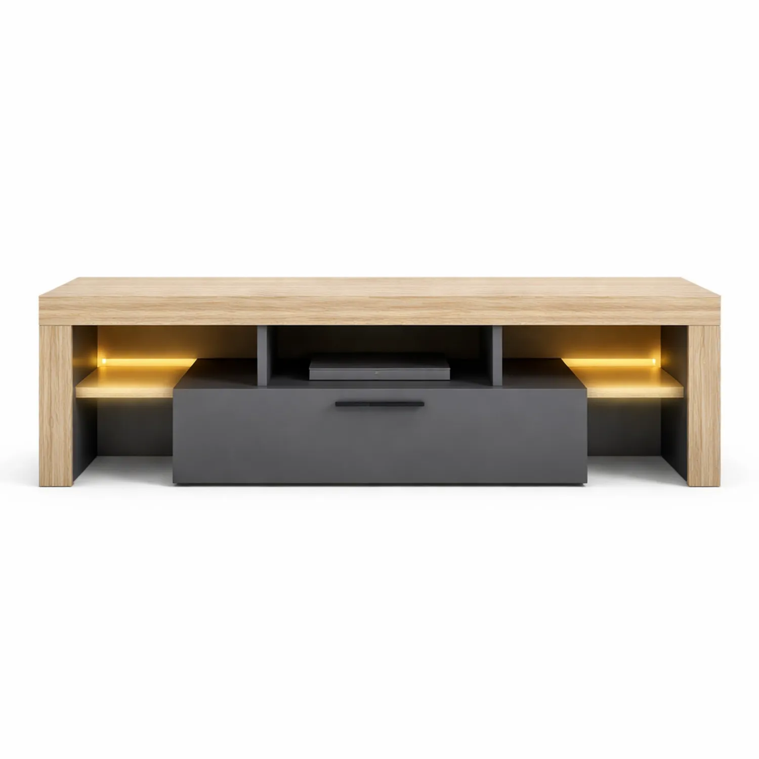 TV-Board aus Holzwerkstoff mit LED-Beleuchtung 140x40x50cm