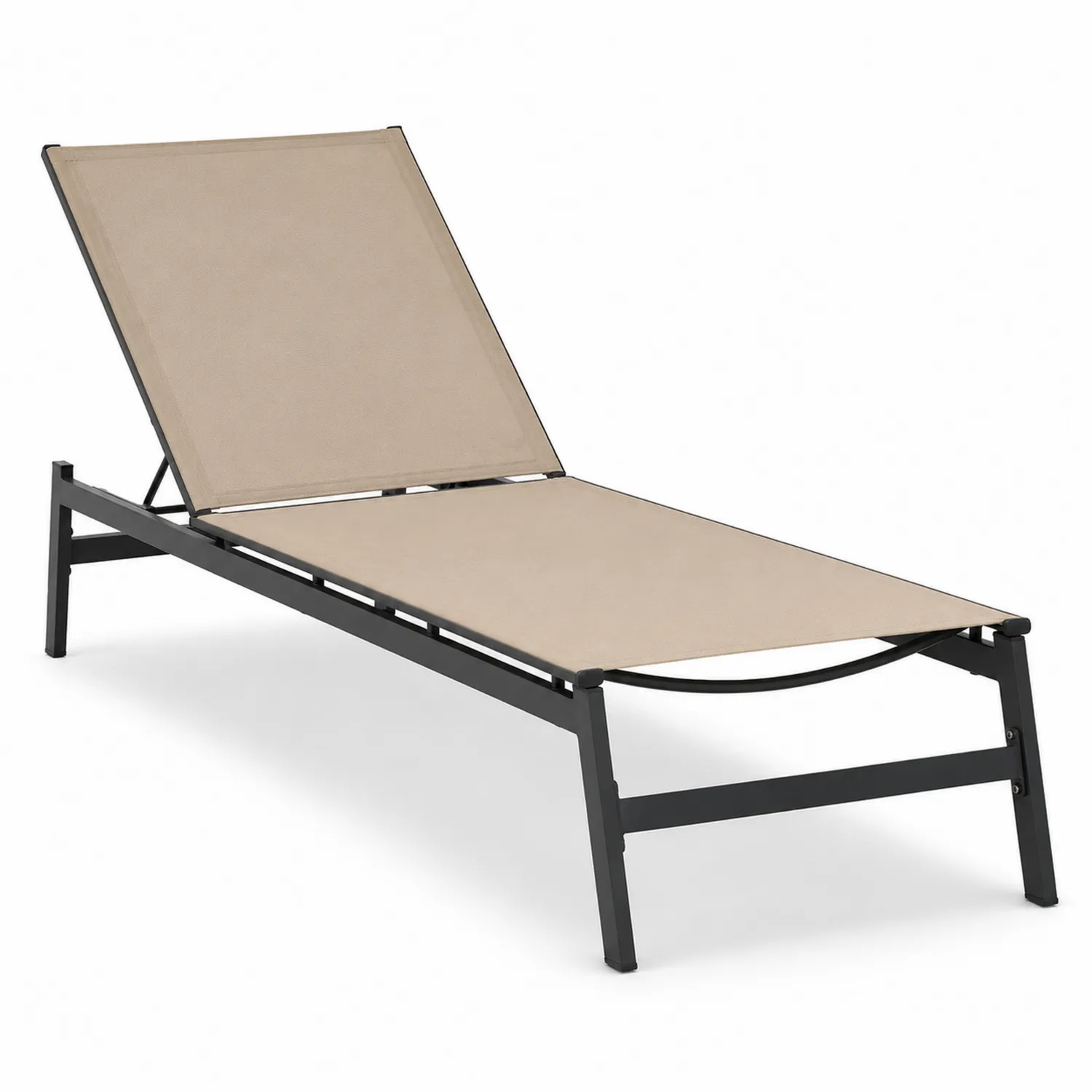 Sonnenliege Aluminium Textilen Verstellbar Beige