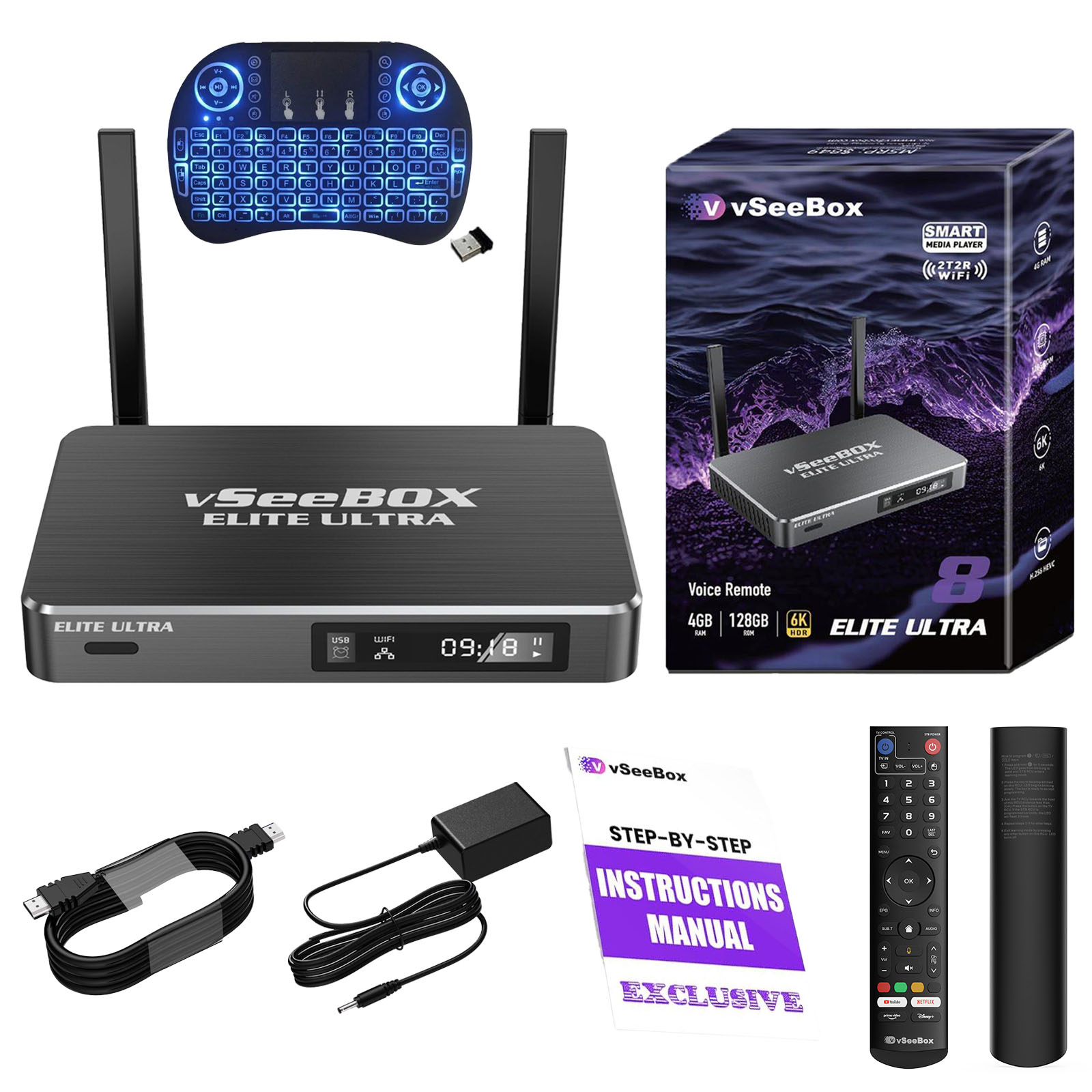 vSeeBox Elite Ultra - 4GB + 128GB: Easy setup, HD picture quality with no freezing.