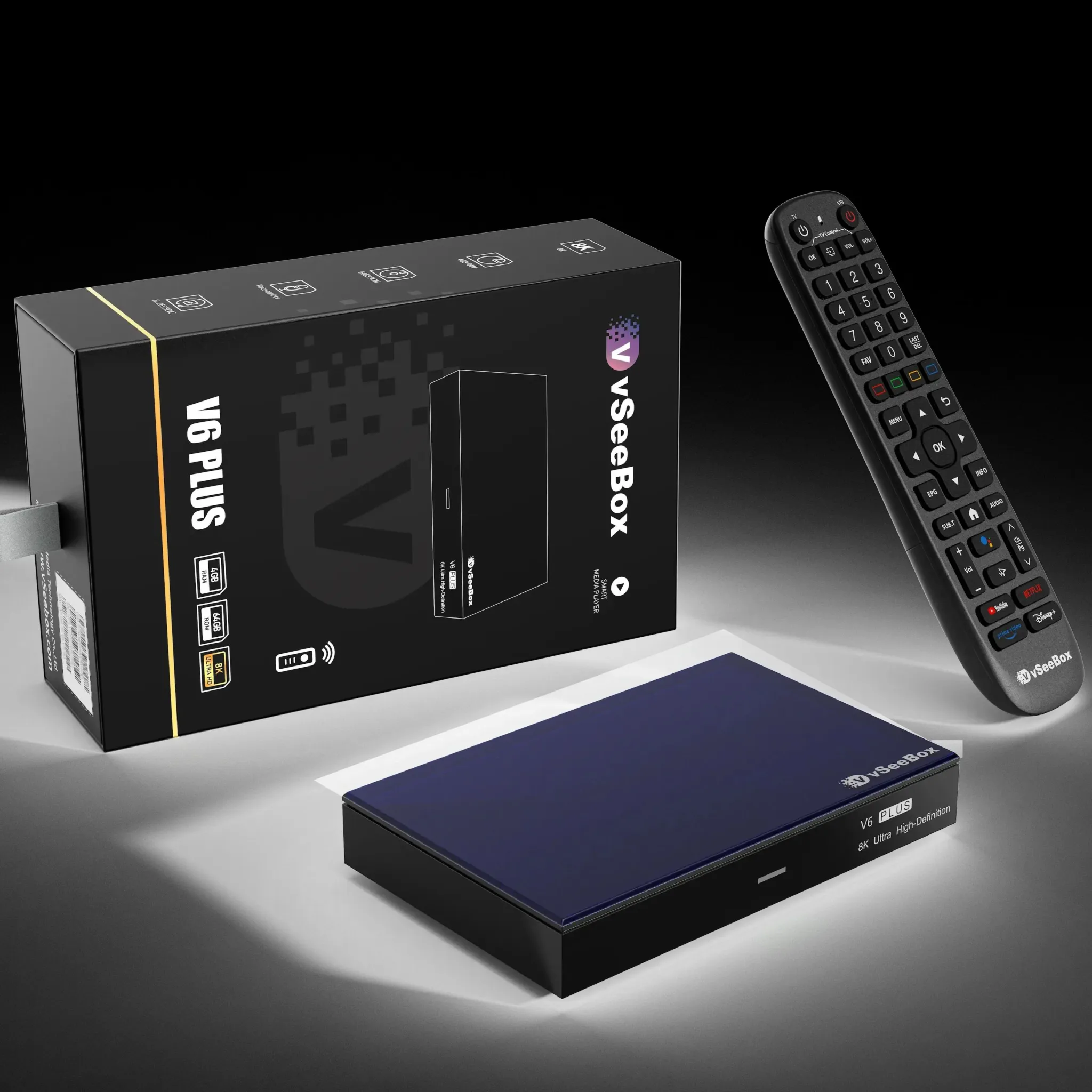 vSeeBox V6 Plus - Ultimate 8K HDR Android 14 Smart Streaming Media Player