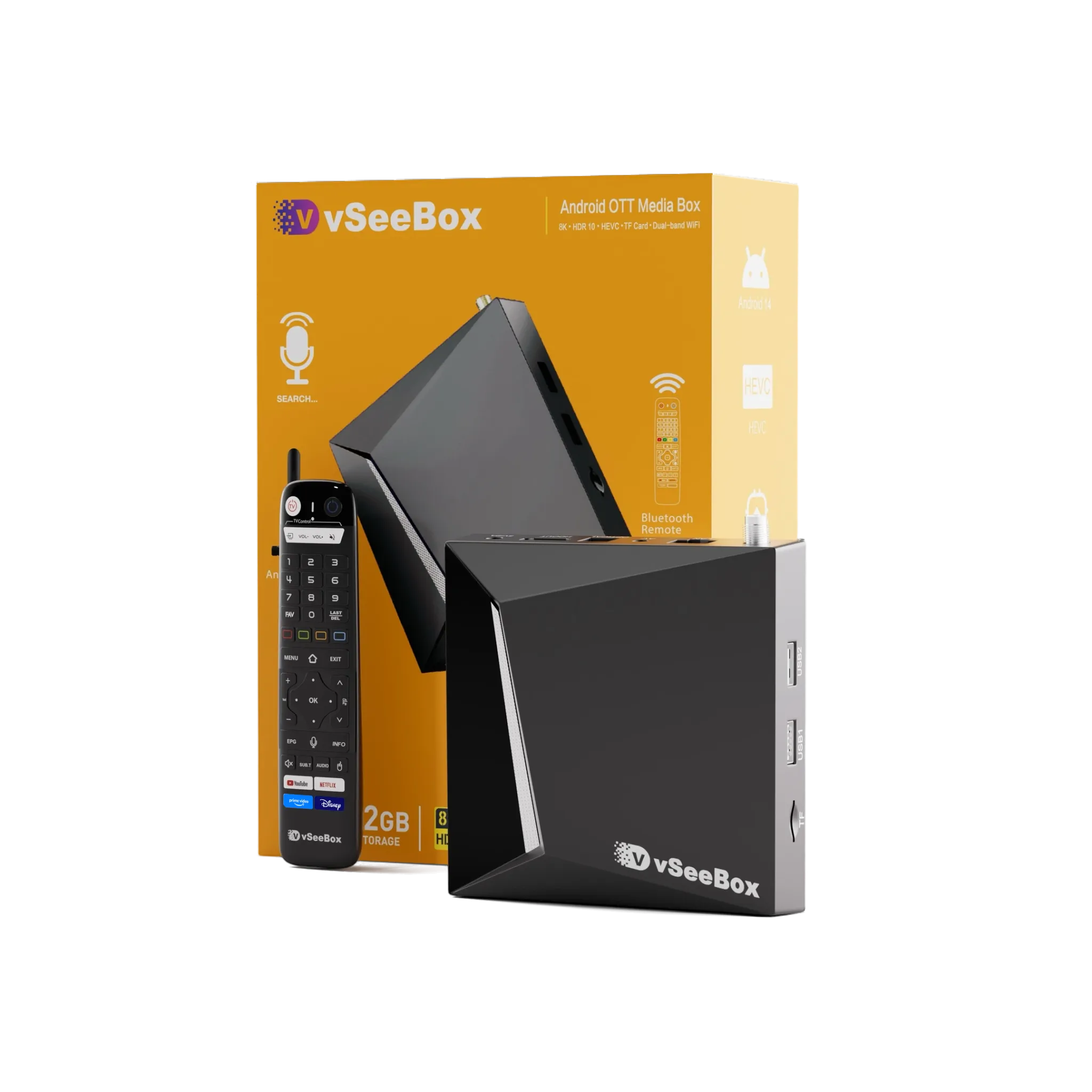 vSeeBox V6 Pro 2026 Latest - 4GB+32GB 8K HDR Smart Voice Control TV Box