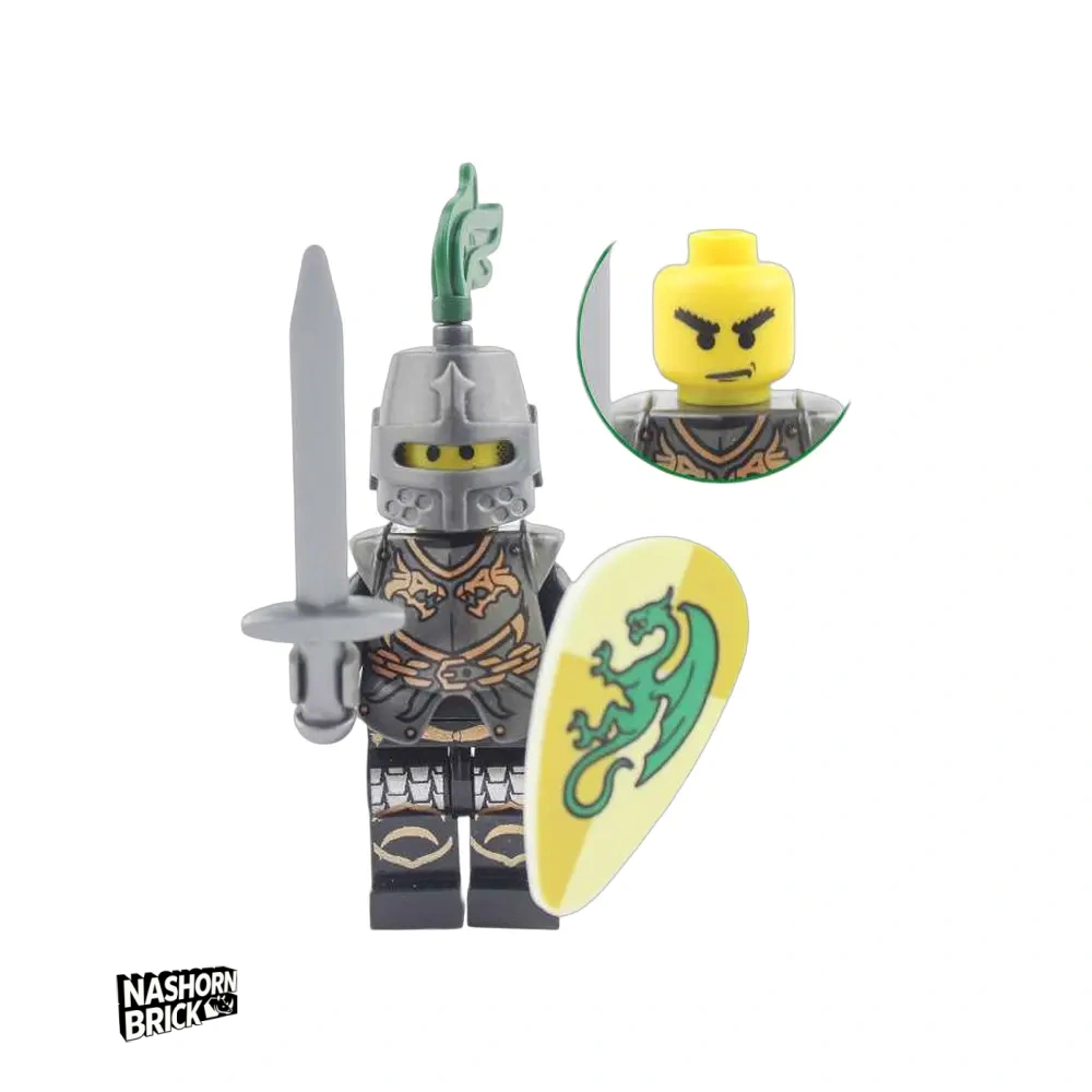 Classic Green Dragon Knight Custom-Minifigur