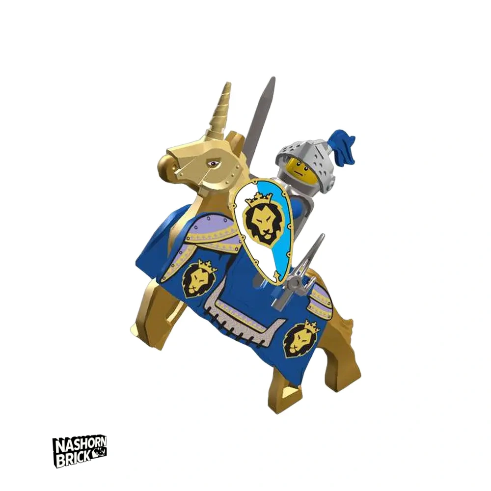 Classic Sword and Shield Knight With War Horse Custom-Minifigur0