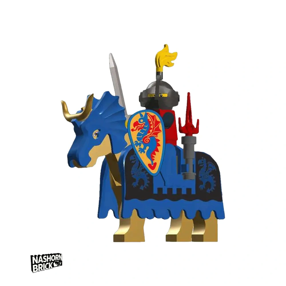 Classic Sword and Shield Knight With War Horse Minifigur