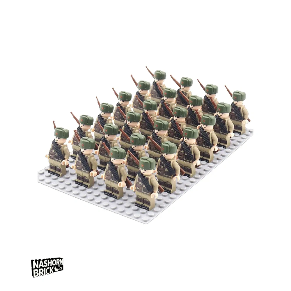 Army Soviet Soldier Square Custom-Minifigur