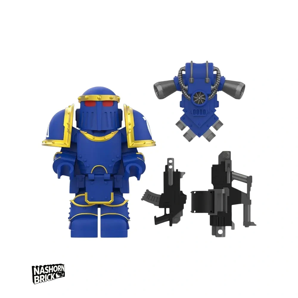 Ultramarine Mk III Iron Power Armour Minifigur - Warhammer 40K