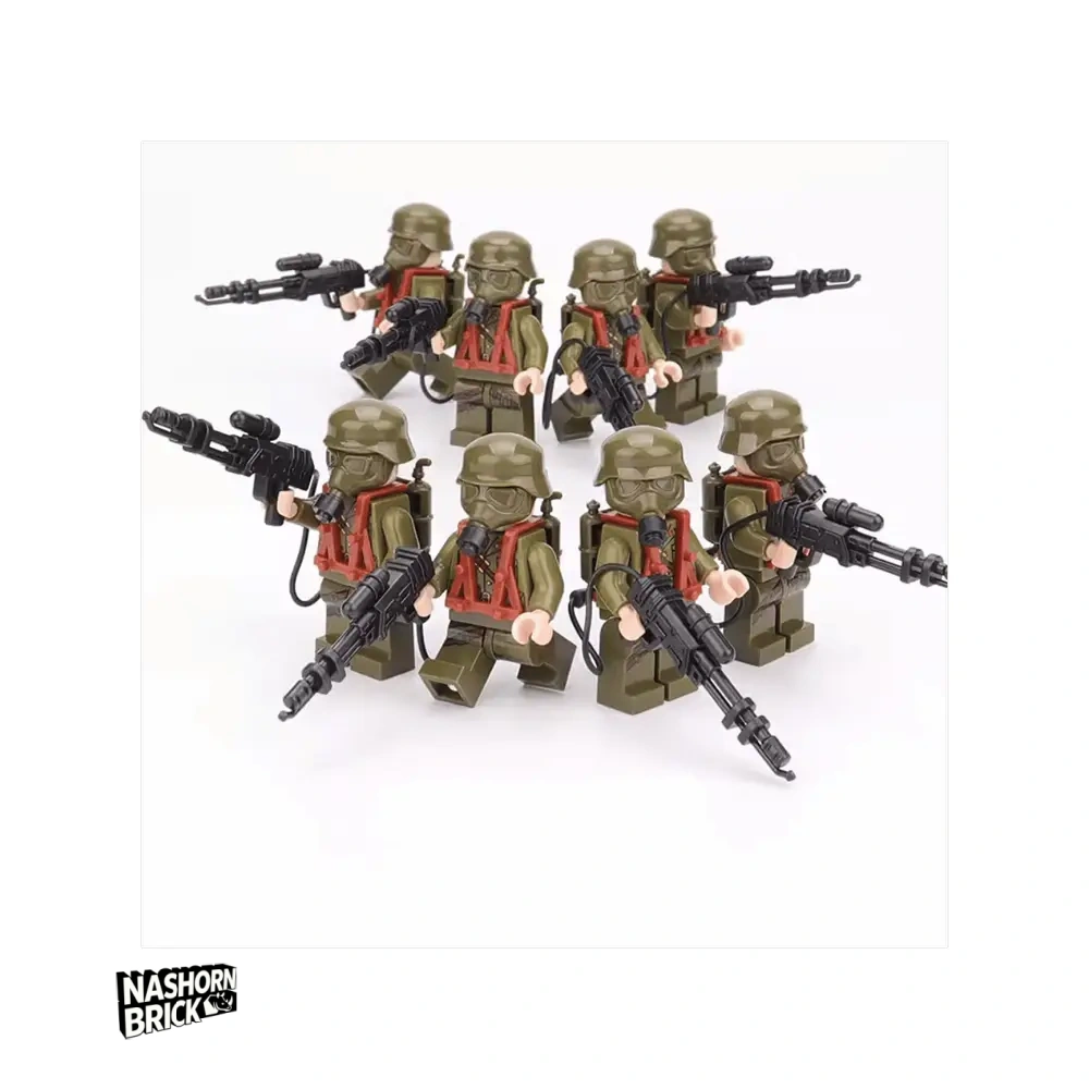 Army Modern Flamethrower Troop 8Pcs Minifigur