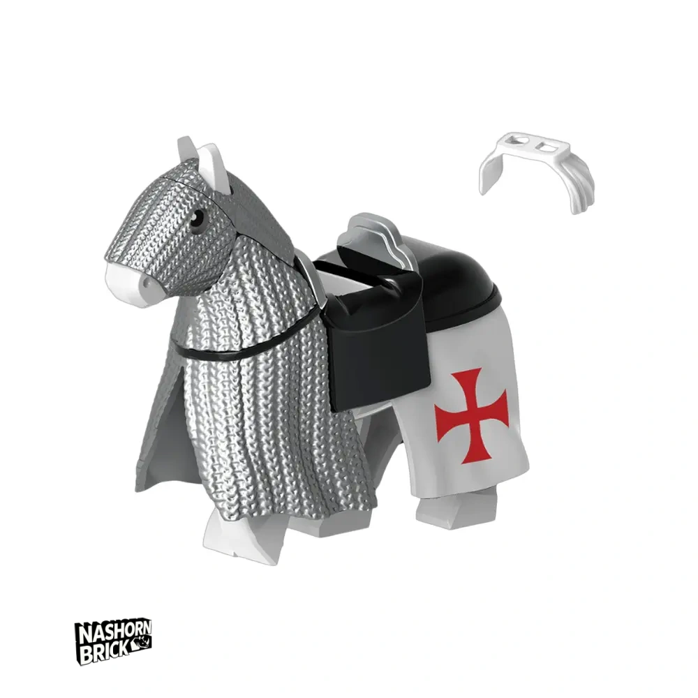 Medieval Templar War Horse Minifigur - Mount