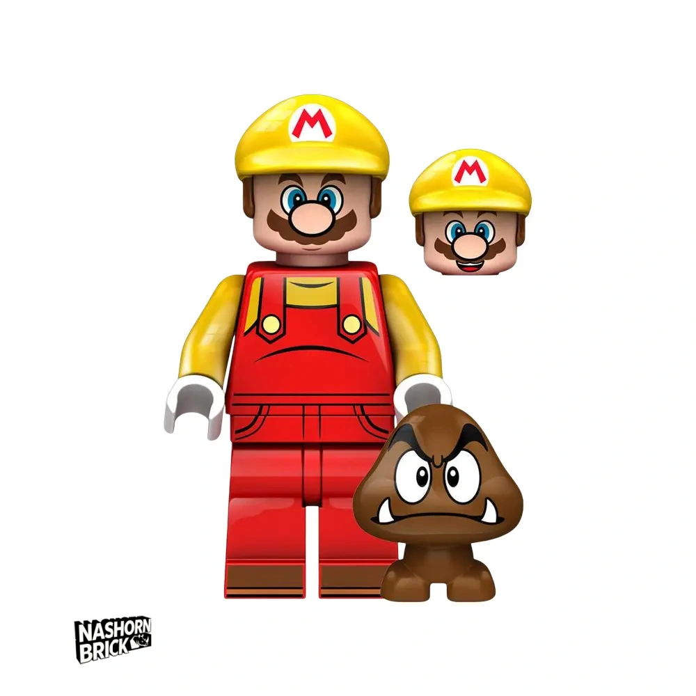 Builder Mario Minifigur - Super Mario