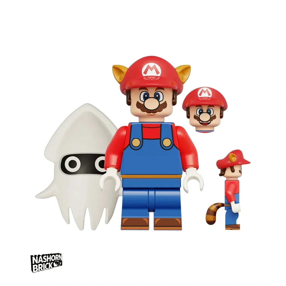 Raccoon Mario Minifigur - Super Mario