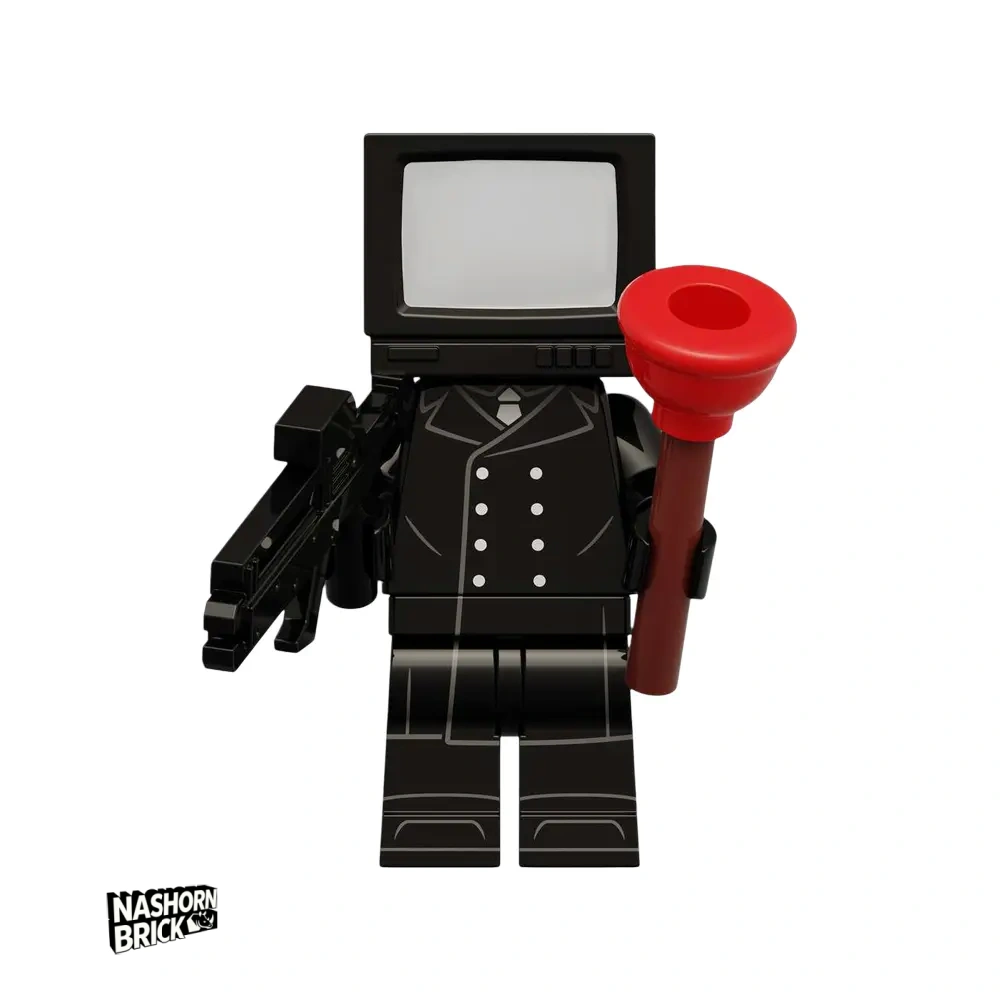 TV Man Custom-Minifigur - Skibidi Battle
