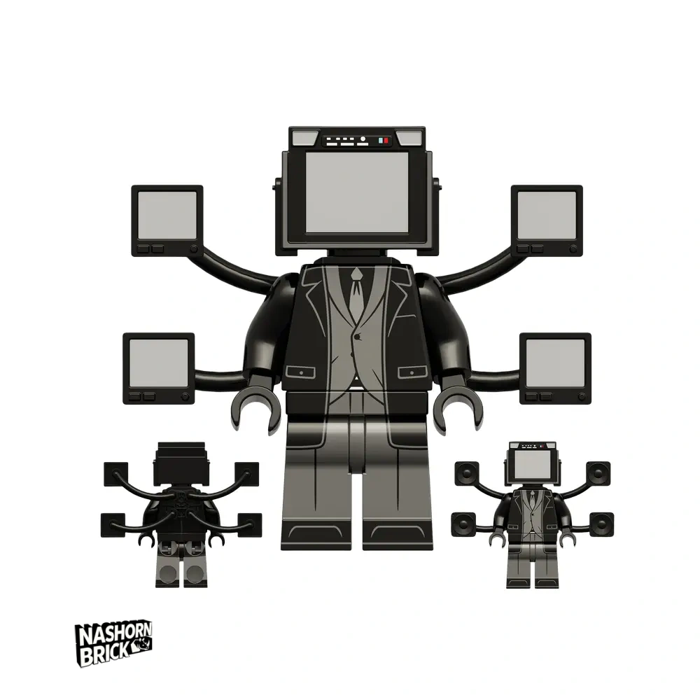 Giant Tv Man Minifigur - Skibidi Battle