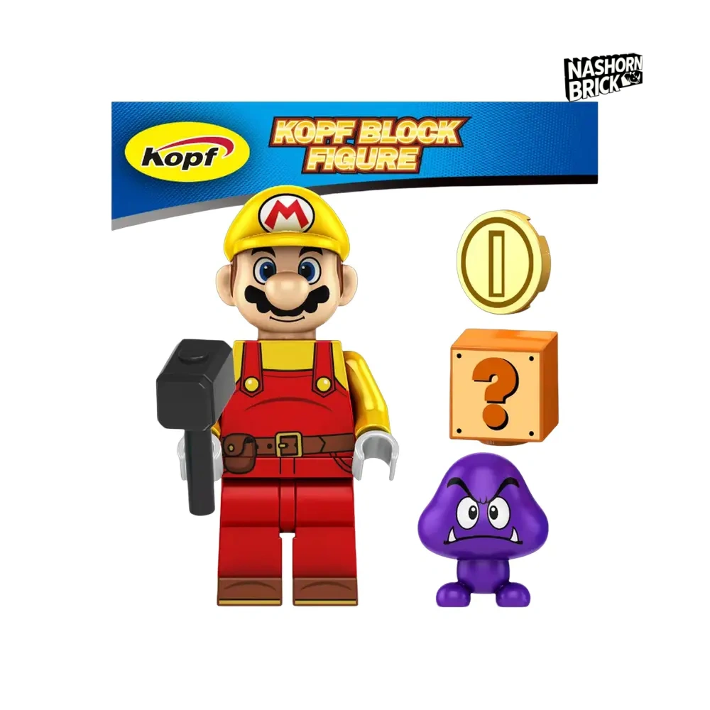 Builder Mario Custom-Minifigur - Super Mario