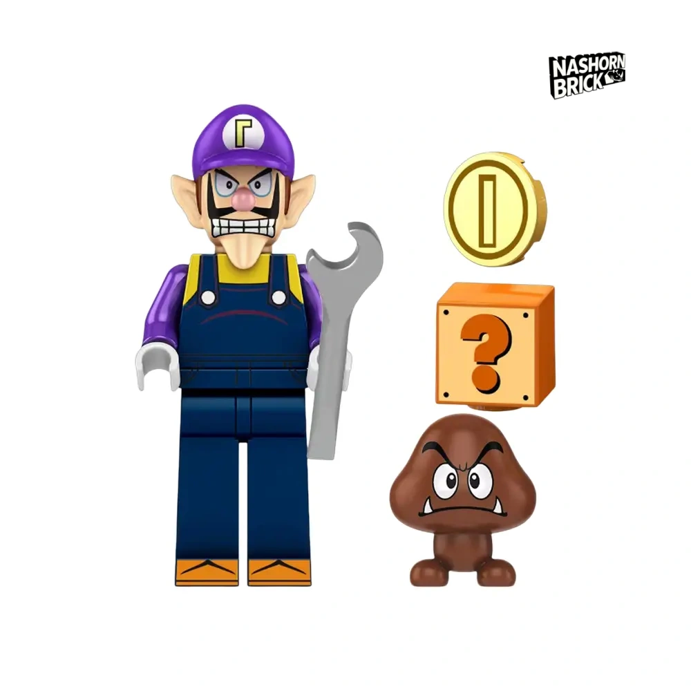 Waluigi Einzelne Minifigur - Super Mario