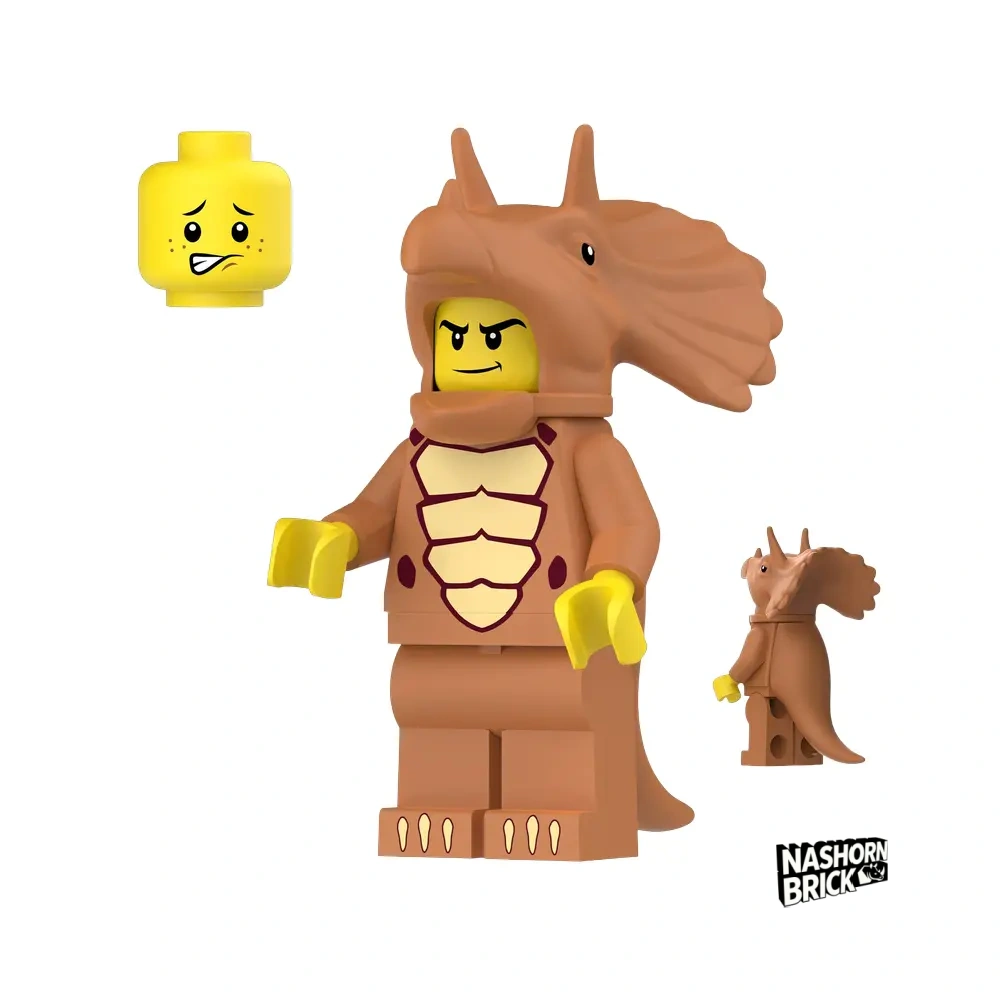 Triceratops Costume Fan Custom-Minifigur