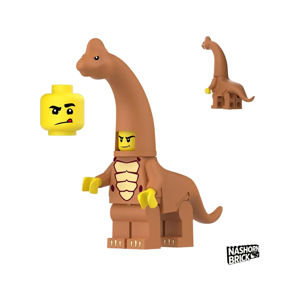 Brachiosaurus Costume Fan Custom-Minifigur
