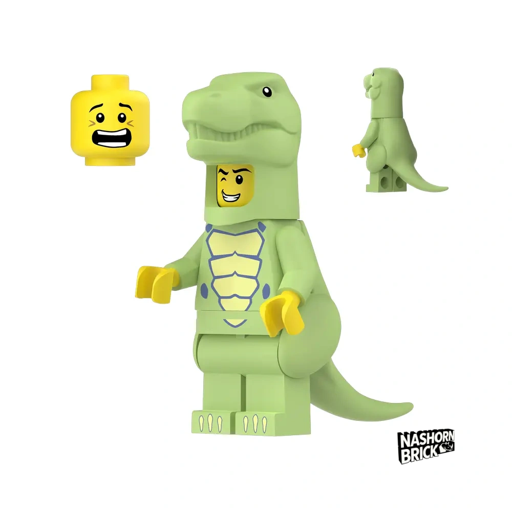 Tyrannosaurus Costume Fan Custom-Minifigur