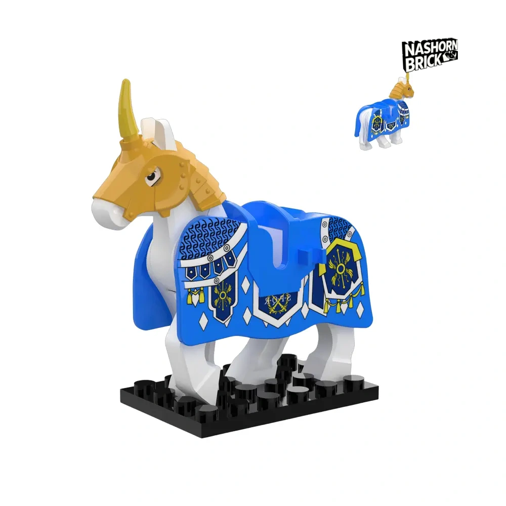 Medieval Blue Roman War Horse Minifigur - Mount