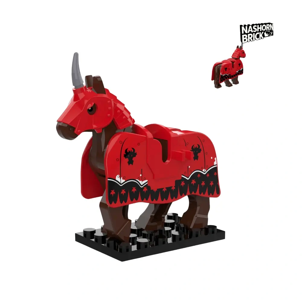 Medieval Fire Dragon War Horse Minifigur - Mount