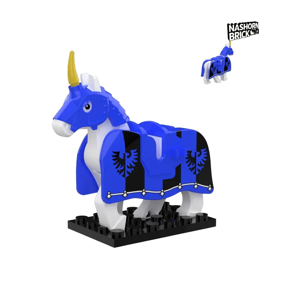 Medieval Black Eagle War Horse Custom-Minifigur - Mount
