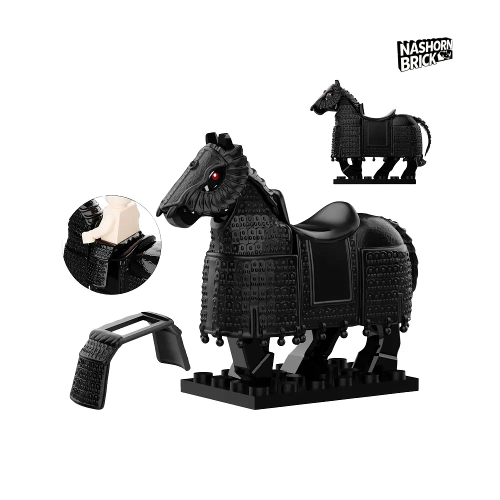 Medieval Tuefutu Aromed War Horse Custom-Minifigur - Mount