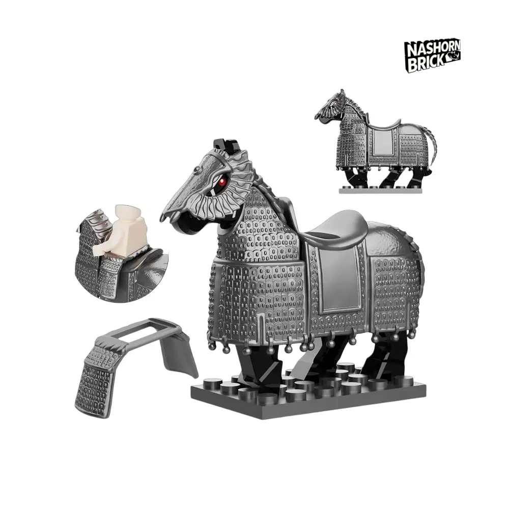 Medieval Tuefutu Aromed War Horse Minifigur - Mount