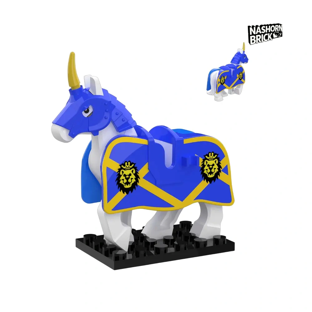 Medieval Golden Lion Warrior War Horse Minifigur - Mount
